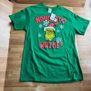 The grinch unisex green tshirt size med short sleeve cotton Christmas